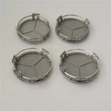 Load image into Gallery viewer, Accessoires de voiture 4PCS 75MM Roue de voiture Jante centrale 75MM Enjoliveur de moyeu Emblème de couvercle de moyeu pour étoile à trois branches C CLA CLS E G M R S ML SLK W211 W203 W203 W204 C200 W163